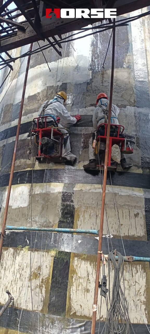 Strengthening Chimney With Carbon Fiber(FRP) Sheet 