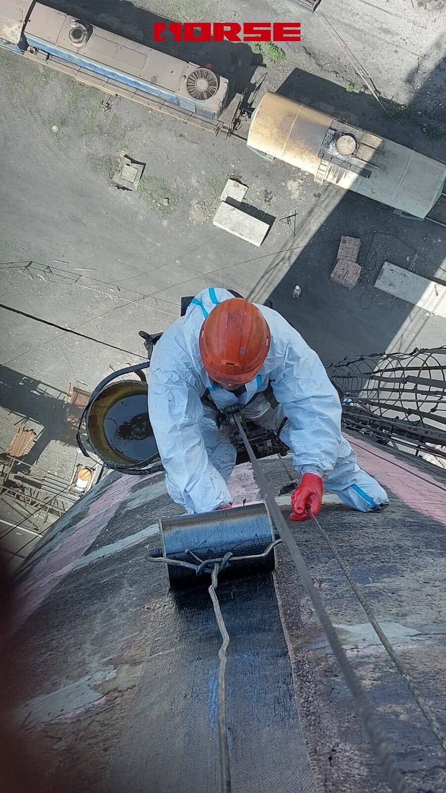  Industrial Concrete Chimney Reinforcement with Carbon Fiber